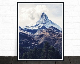 Mountain Photography, Mountain Print, Landscape Print, Poster Prints, Nature Wall Art, Cloud Art, Forest Photography, Wilderness, Printable