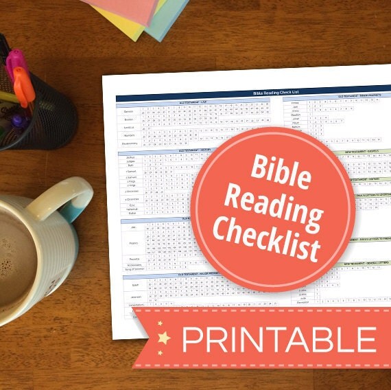Bible Reading Checklist Printable PDF Instant Download