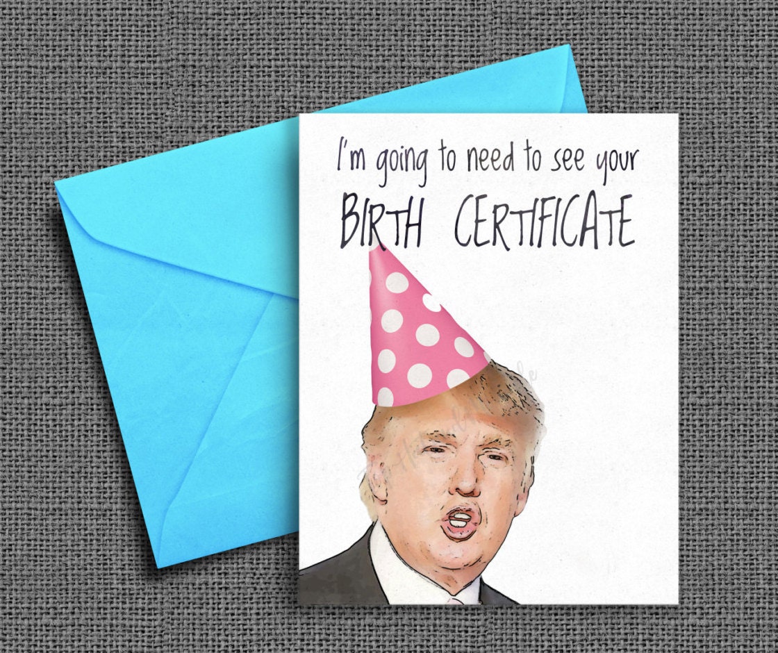 Donald Trump Funny Birthday Card Happy Birthday Card 30th