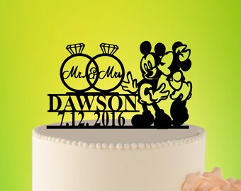 Wedding Cake Topper -Disney Wedding- Cake Topper - Funny Mickey Mouse Wedding Cake Topper - Mickey Mouse - Acrylic Cake Topper L2-01-001