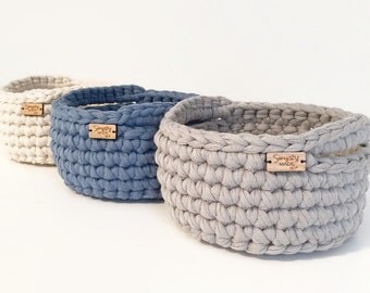 Crochet Basket / Crochet Bowl / Storage Basket / Home Decor / Catch All Dish / Decorative Basket / Dorm Storage / Mother's Day Gift