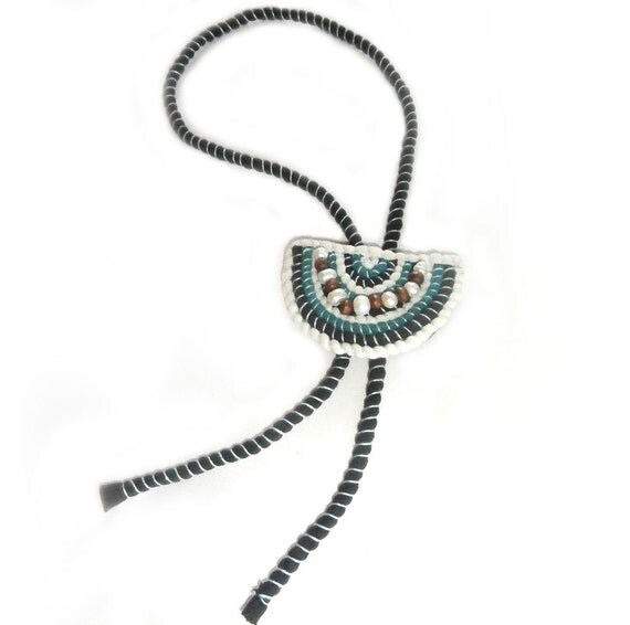 Bolo Tie Necklace Slider Necklace Boho Chic Choker by FabricTwist