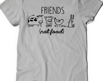 Vegan Shirt Vegetarian T Shirt Tee Mens Womens Ladies Gift Present Animal Lover Statement Tee Animal Rights Rescue Friends Not Food Shirt