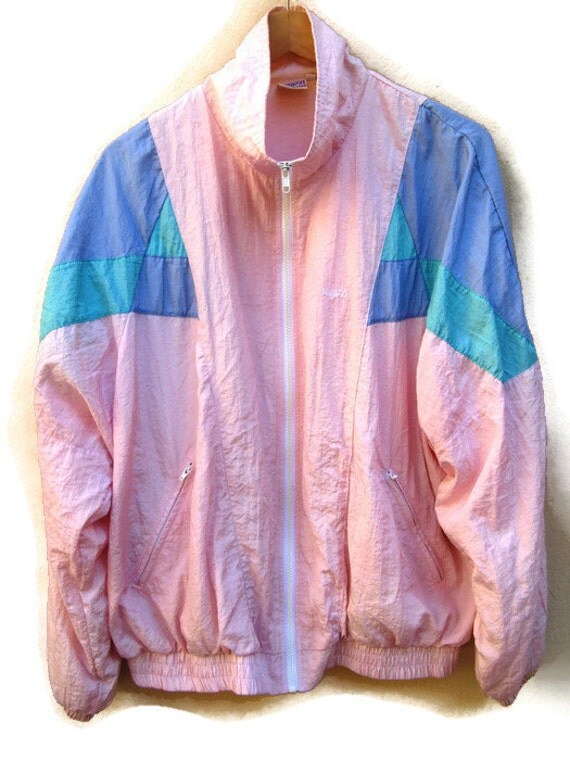 80s windbreaker jacket PASTELCOLORBLOCK JACKET track suit