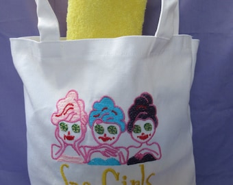 Spa Tote Bag, Spa Gift, Spa Party, Spa Theme Party Bag, Unique party favor, Spa Girl Theme, Spa party favor,