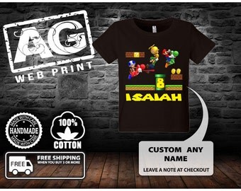 sale sale Mario Birthday Shirt - Super Mario Brothers Birthday Shirt.