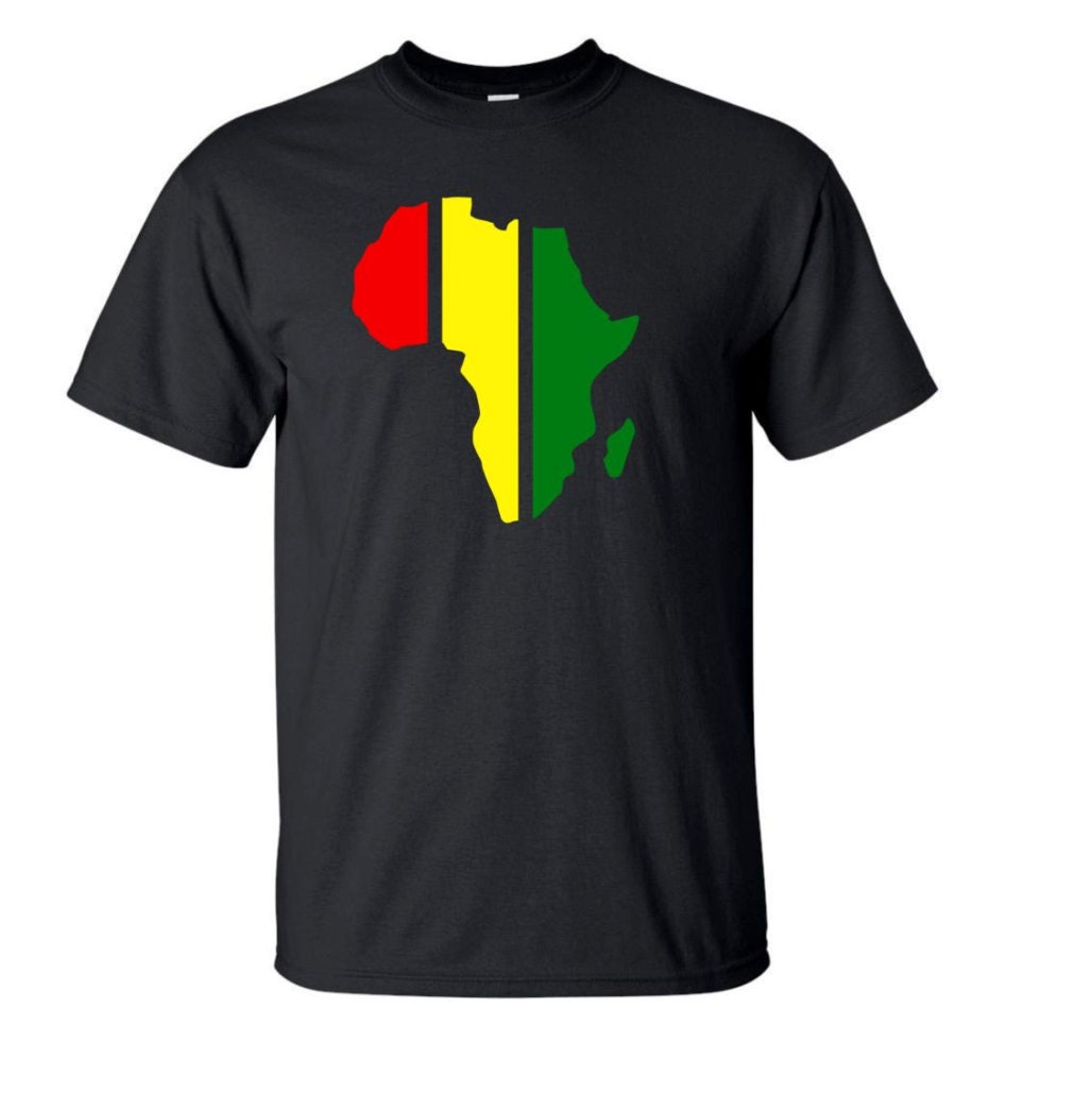 Africa Shirt // Red Yellow and Green Africa Shirt // Unisex