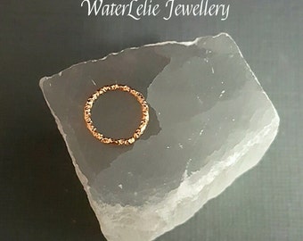 Rose Gold Septum ring - rose gold cartilage hoop - 18g - nose ring - 8 mm hoop - 7 mm septum hoop - nose jewelry - textured rose gold