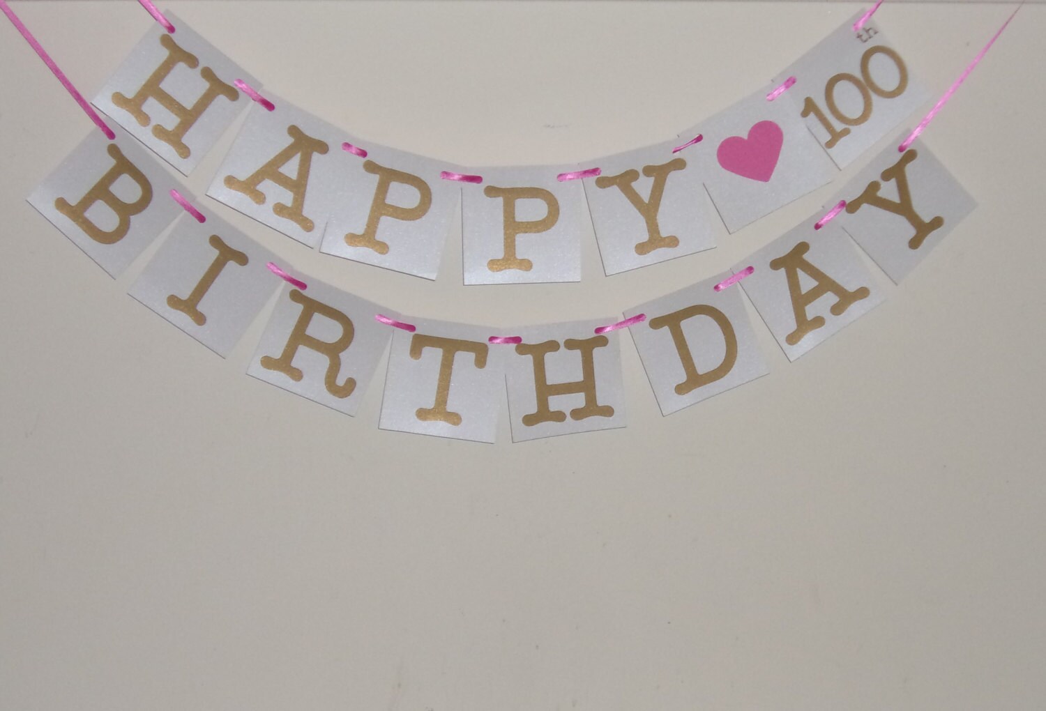 Gold Happy 100th Birthday Banner Gold and White Happy 100th