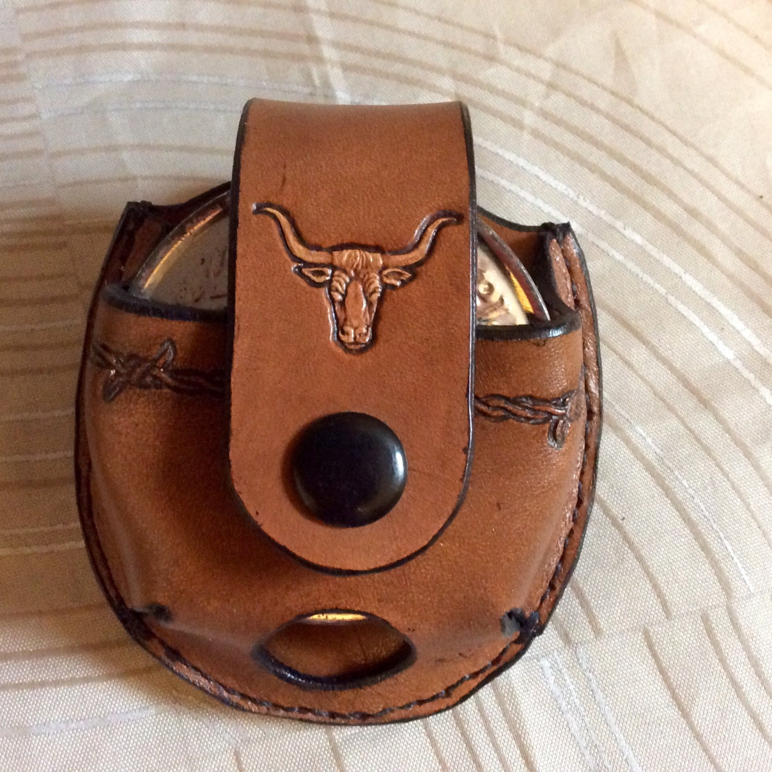 Cow snuff case farmers snuff leather snuff can holdersnuff