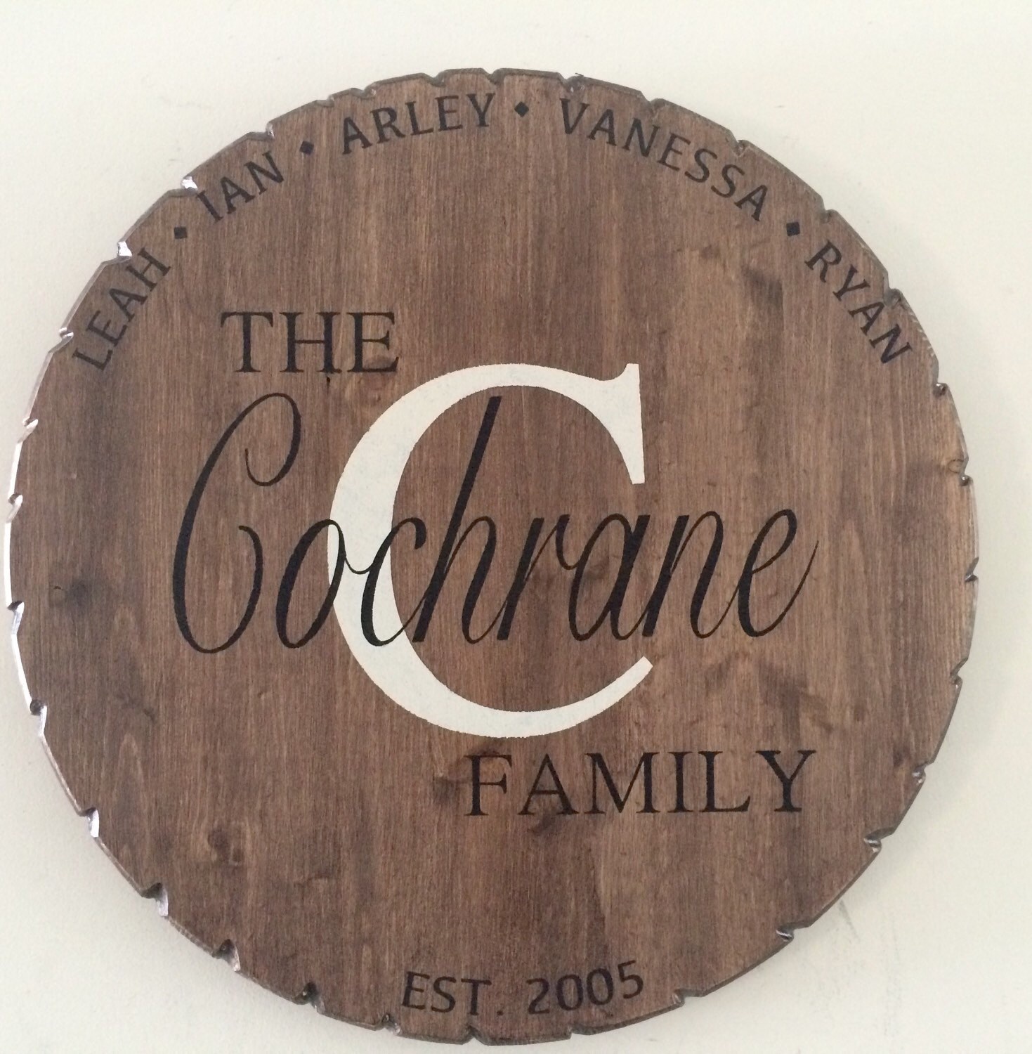 Personalized Wood Wall Sign round wood sign family sign