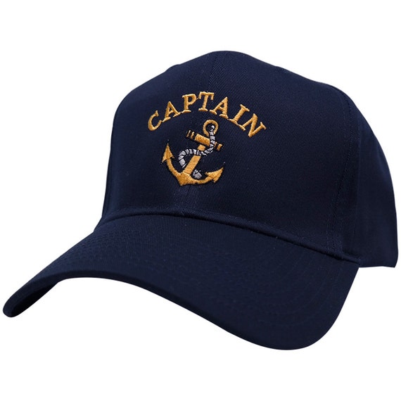 Captain Anchor Logo Embroidered Plain Baseball Cap 3 Colors