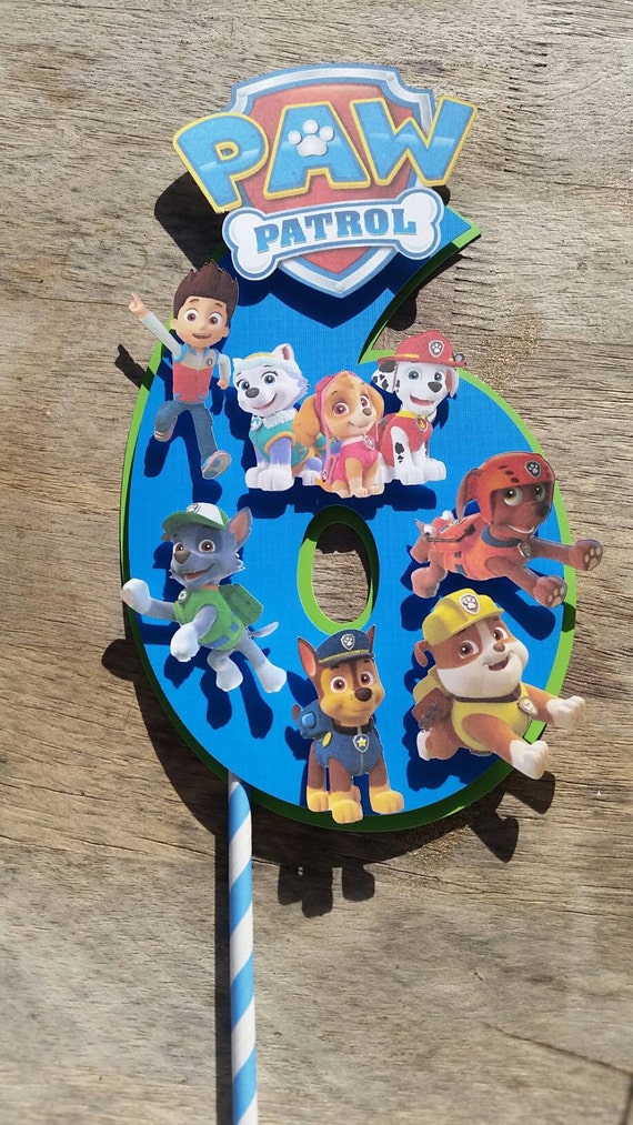 8.5 Inch Paw Patrol Centerpiece Paw Patrol By Silviaspartydecor