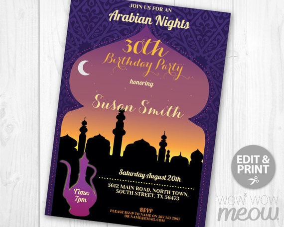 Arabian Nights Birthday Invitations 9