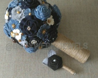Bespoke Denim Bouquet and Boutonniere