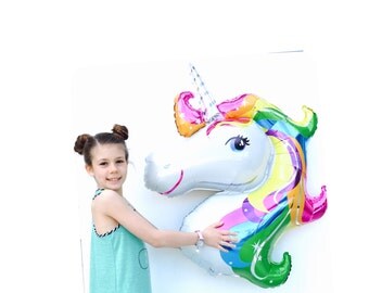 Unicorn Balloon, Rainbow, 34", Unicorn, Unicorn Party, Crazy Unicorn,Uni Party, Birthday Decoration, Unicorn Balloons, Decoration, Party Dec