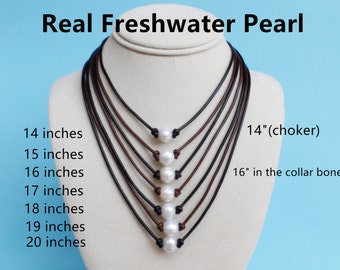 Pearl necklace choker,pearl choker,leather choker,Adjustable pearl choker,birthday gift,leather pearl necklace,single pearl necklace