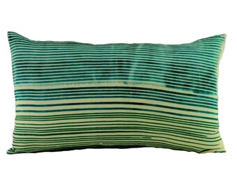 Coussin "Alessia" rectangulaire rayure verte