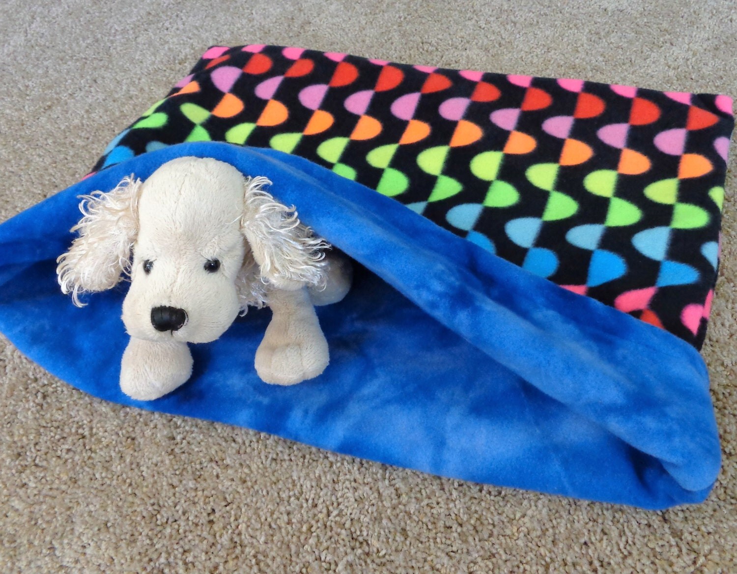 Snuggle Sack Pet Bed Rainbow Dog Sleeping Bag Burrow Cuddle