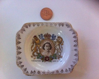 Queen elizabeth, coronation, pin dish