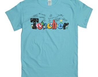 Tees2urdoor Sky Blue Teacher Shirt
