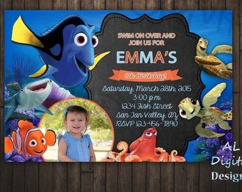 Finding Dory Invitation, Finding Nemo Invitation, Dory Nemo Birthday