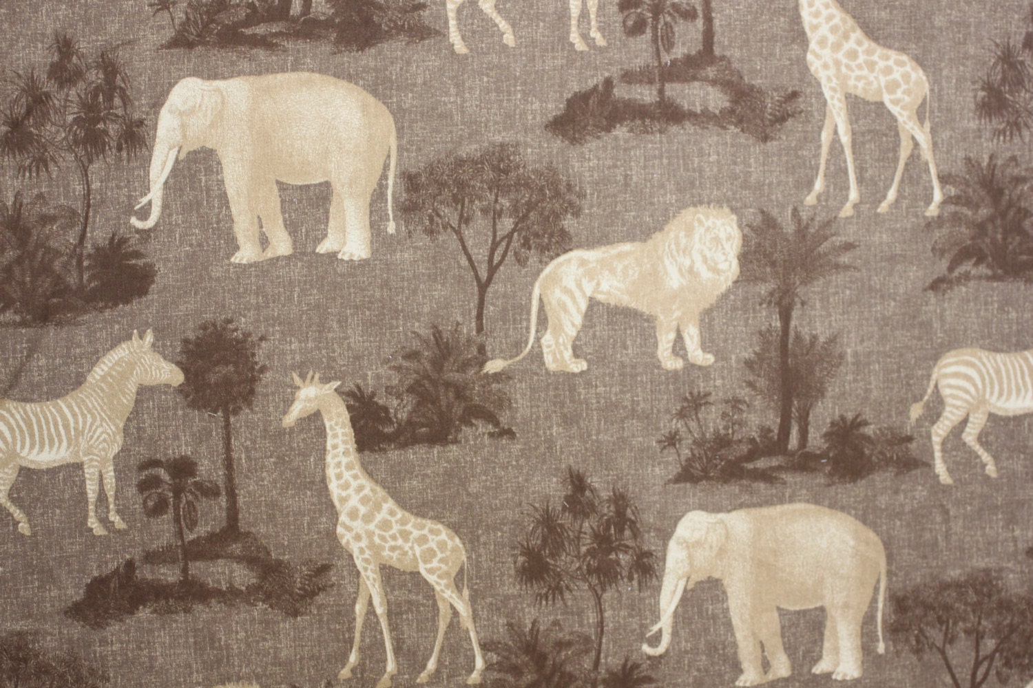 FABRIC Animal Print Jungle fabric by P Kaufmann Elephant