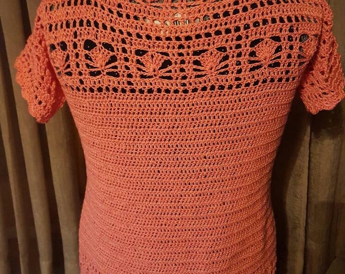 Crochet women's Small Short Sleeve Cardigan