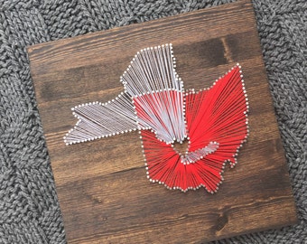 Two States String Art-12"x12"
