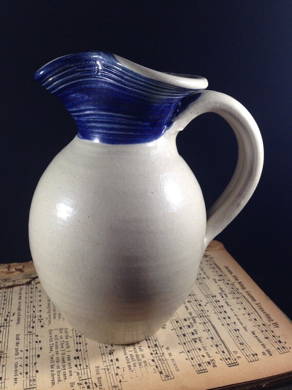 Williamsburg Pottery Pitcher Virginia Stoneware Vintage