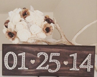 Date String Art sign- made to order