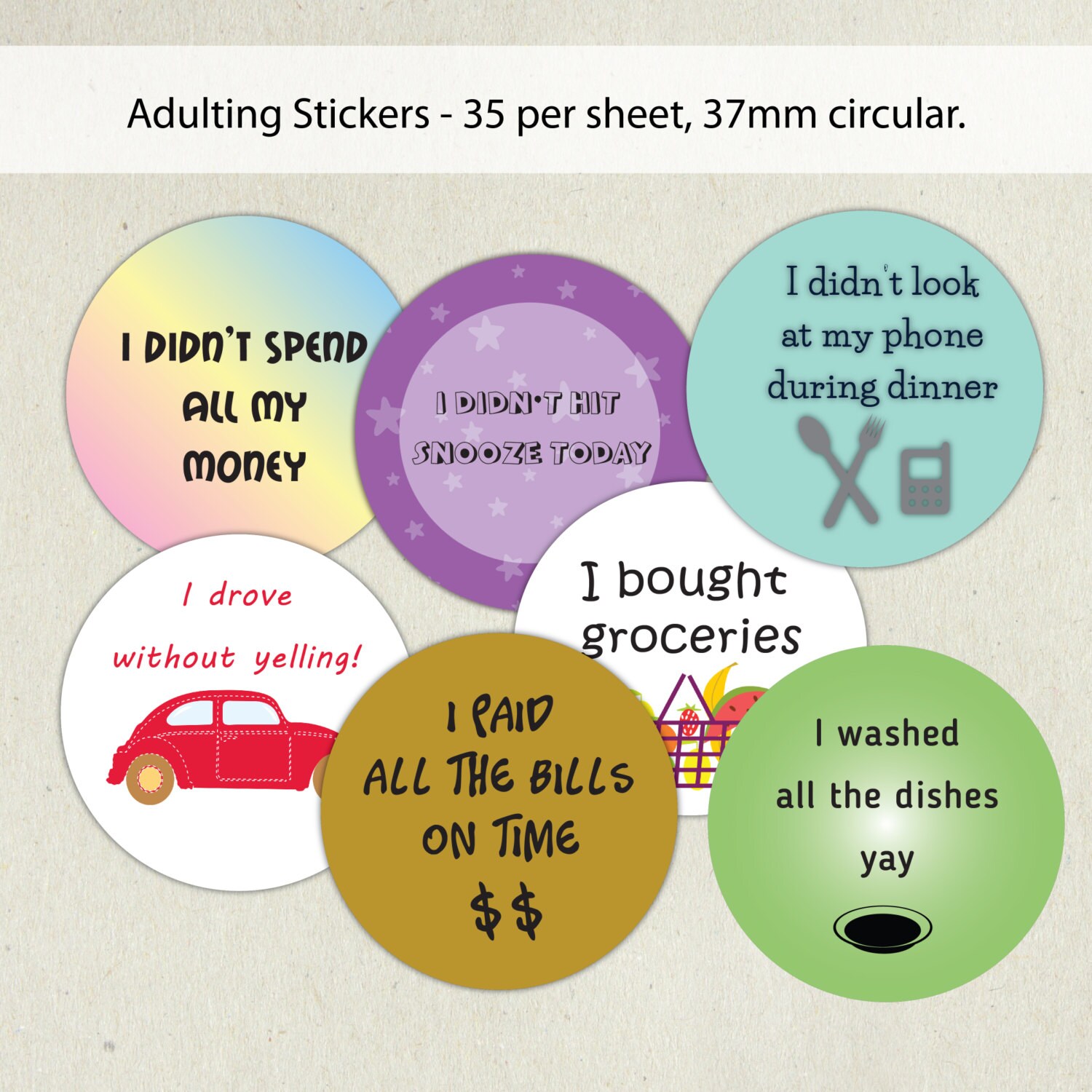 Adult reward stickers adulting sticker best by PaperSpaceBoutique