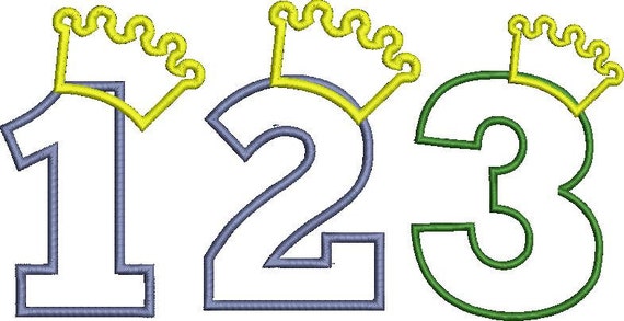 Crown Numbers Applique