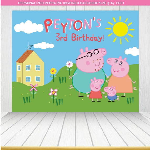 Peppa pig Backdrop Peppa Pig inspired Birthday Peppa Pig