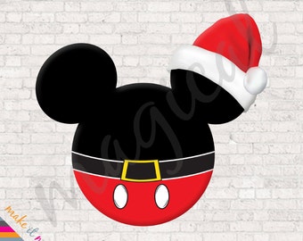 Santa Mickey Mouse / Christmas Disney Iron On / Christmas Mickey Mouse Shirt / Christmas Disney Shirt / Mickey Mouse Santa