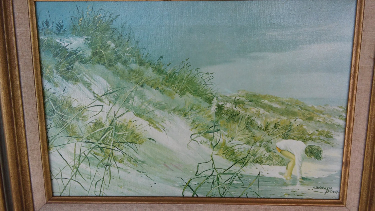 Vintage Carolyn Blish At the Sea Print with by letitbestyle