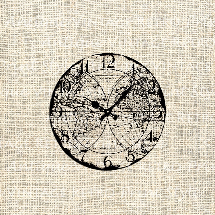 Old CLOCK FACE Vintage Digital Image Watch Graphic Printable