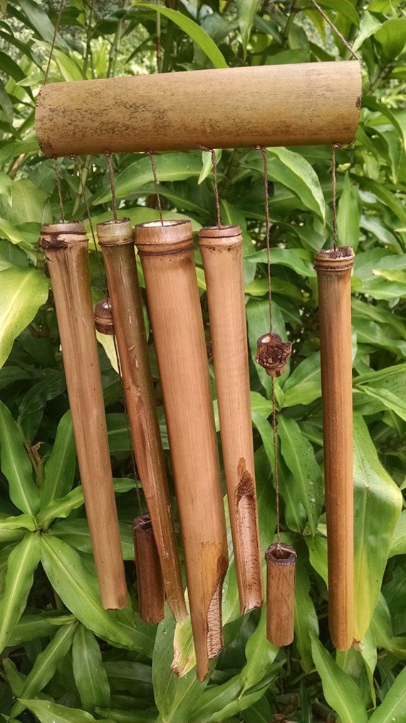 Hawaiian bamboo wind chimes 6 in series by Kalikascardsandgifts