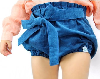 Teal corduroy baby bloomers / Baby girl bloomers / Toddler girl bloomers / Baby girl shorts / Baby girl fashion / Baby girl clothes