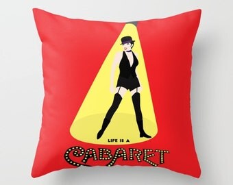 Liza Minelli Cabaret Pillow-Cool Red pillow-Cinema lover throw pillow-Jazz pillow-Musical lover throw pillow-Etsy gift-Colourful pillow