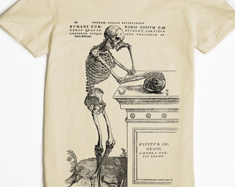 Skeleton Shirt - Women's T-shirt - Skull Tshirt - graphic tee - vintage art - weird tee