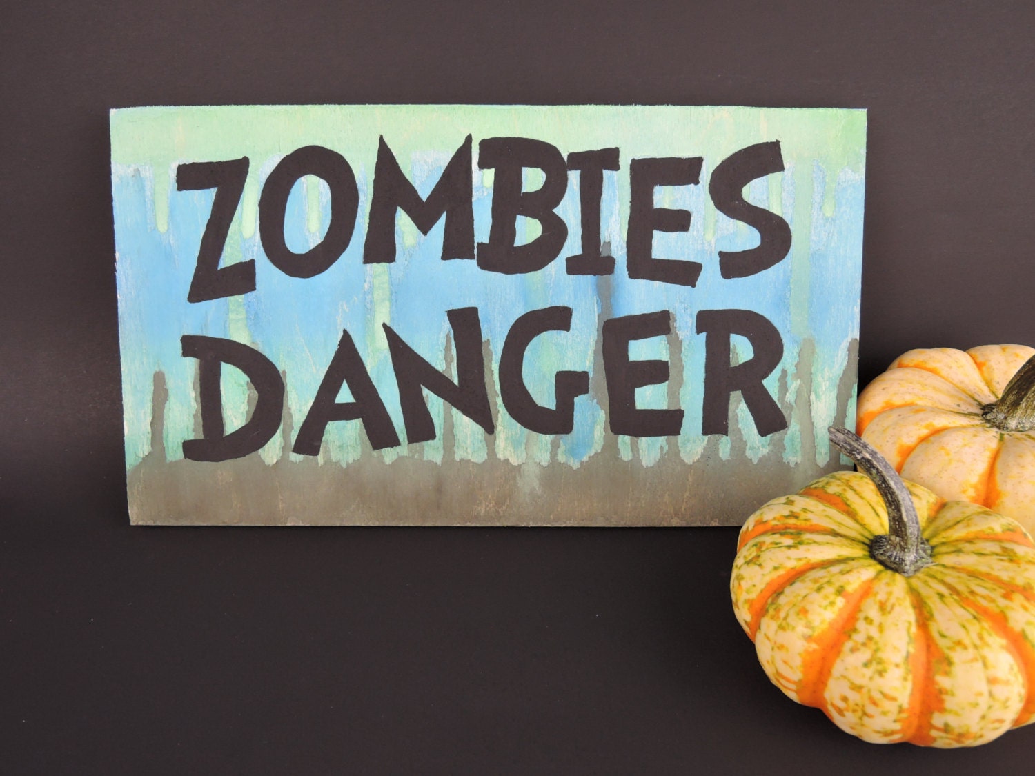 Danger Zombies Wood Sign Wall Art Halloween Decor by GritandGrain