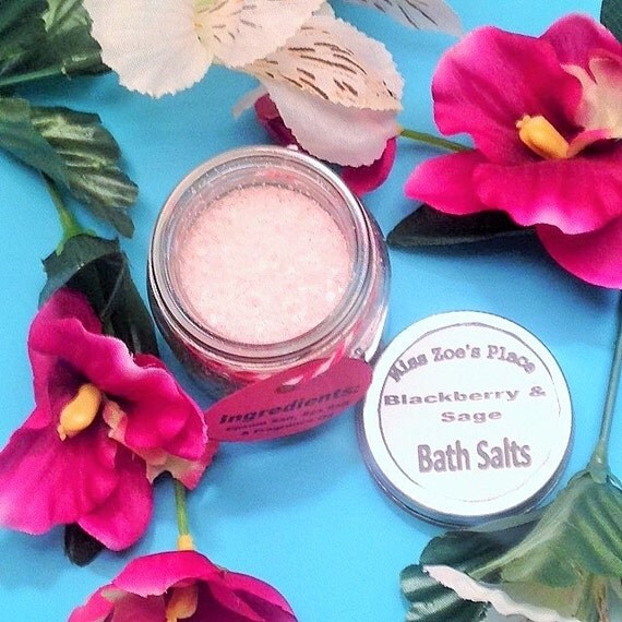 2 Ounce BLACKBERRY SAGE Bath Salt Relaxing Bath Salt Bath