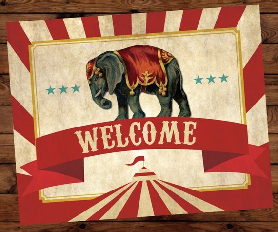 Circus Birthday Welcome Sign Circus Party Welcome Sign Step