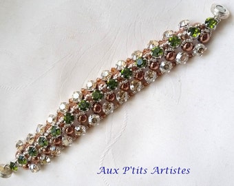 bracelet "Azzura" golden Swarovski crystal and olivine