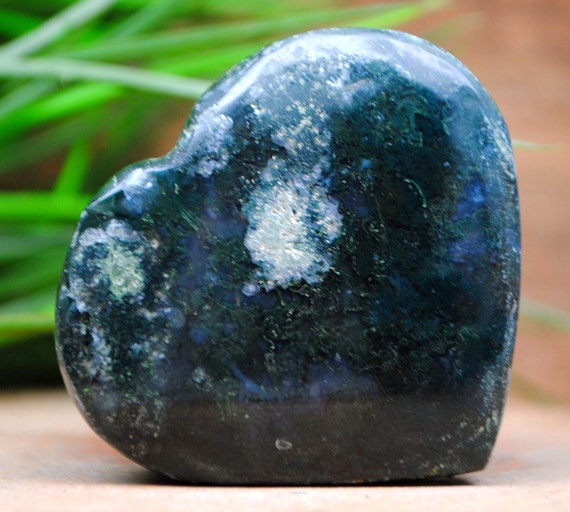 Large Moss Agate Crystal Healing Heart CC959 by peoplecrystals