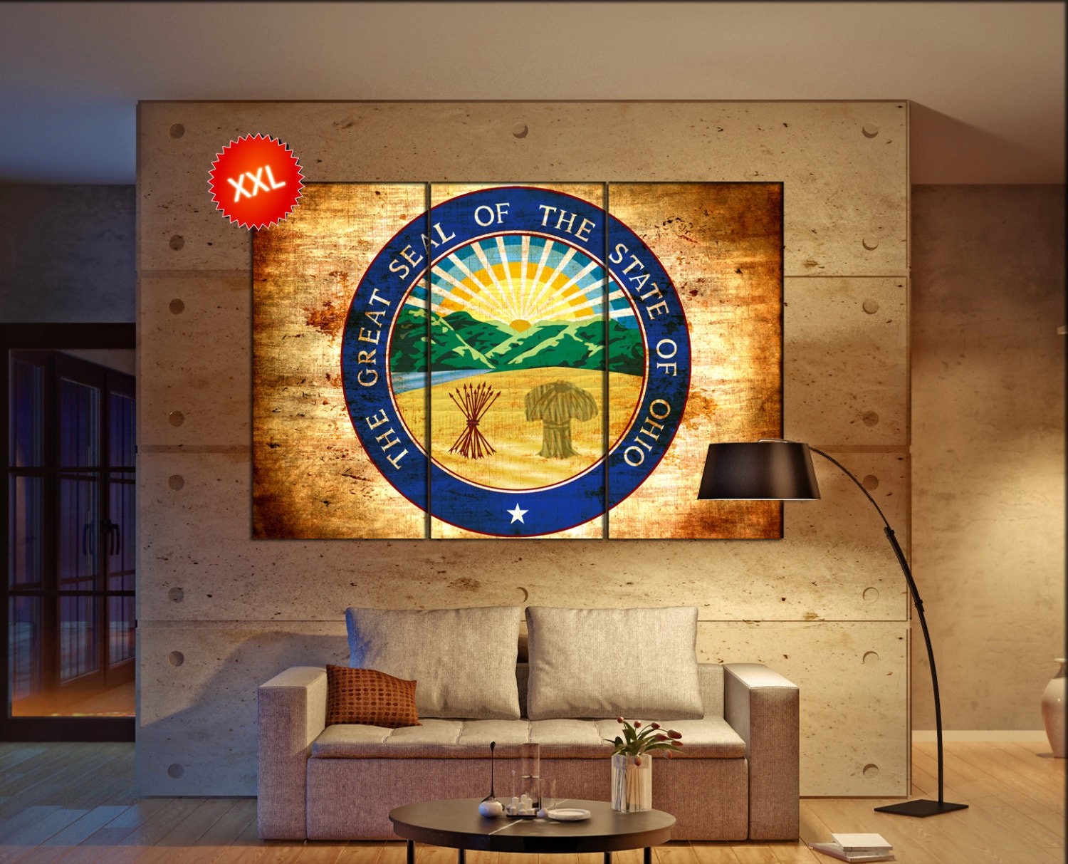 ohio seal flag state flag wall art canvas print seal of ohio state ohio seal flag state flag wall art canvas print seal of ohio state
