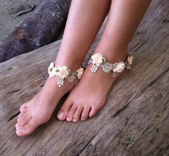 Reserved Anklet wedding beach wedding anklet old pink