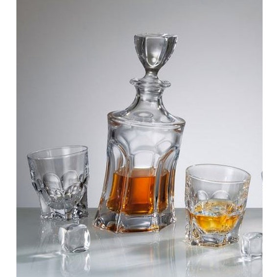 Decanters whiskey decanter scotch decanter rum by CzechGlassArt