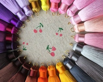 6cm.Mini Silky Tassels,Silk Thread Tassels with Gold Jump Ring,Silky Luxe Tassels,Jewelry Making,Wedding Tassel,Earrings&Necklace Tassels